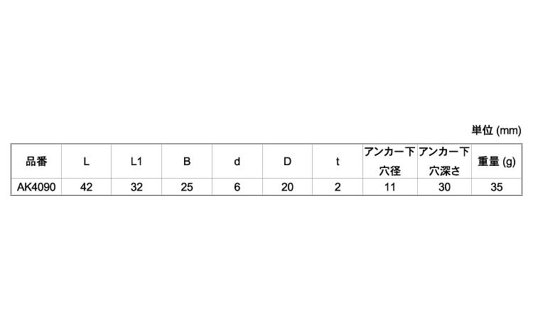 Ｌフック（浅野金属製規格