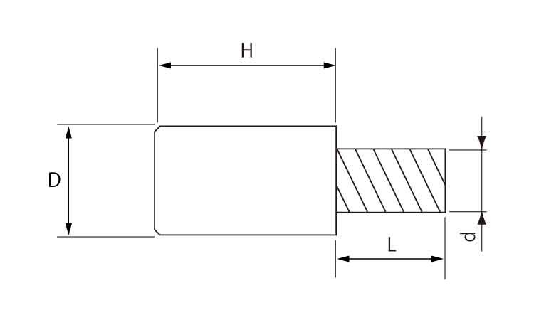フォトスタンド金具オス（円筒図面