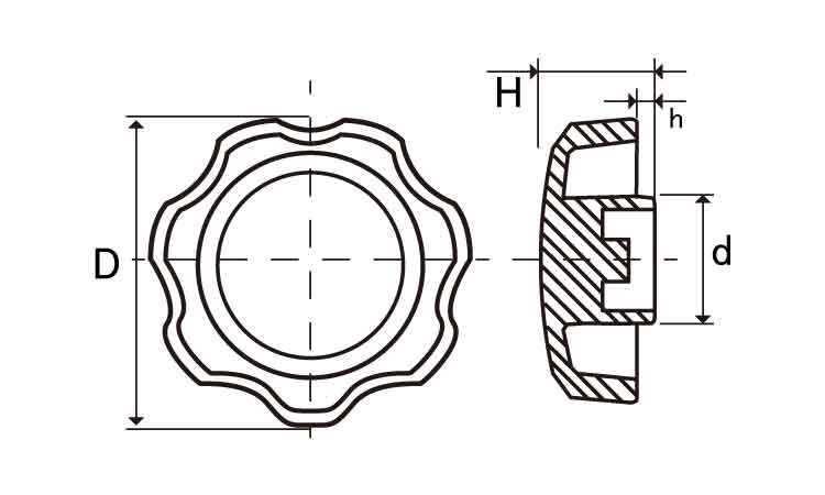Ｄキャップ（菊（赤図面
