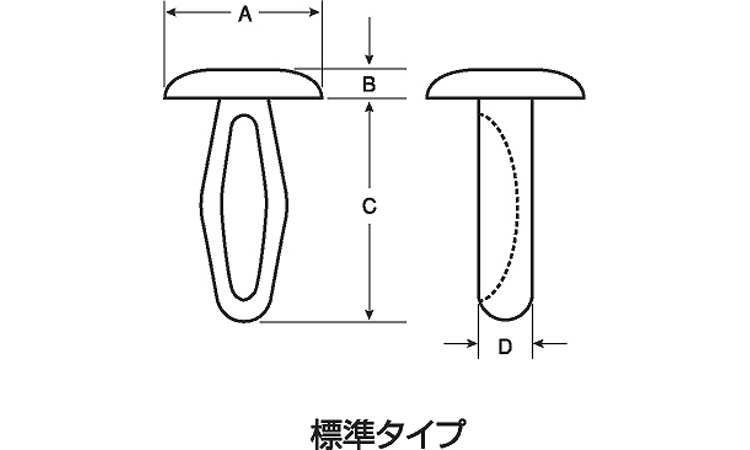 カヌークリップ（ニフコ）図面