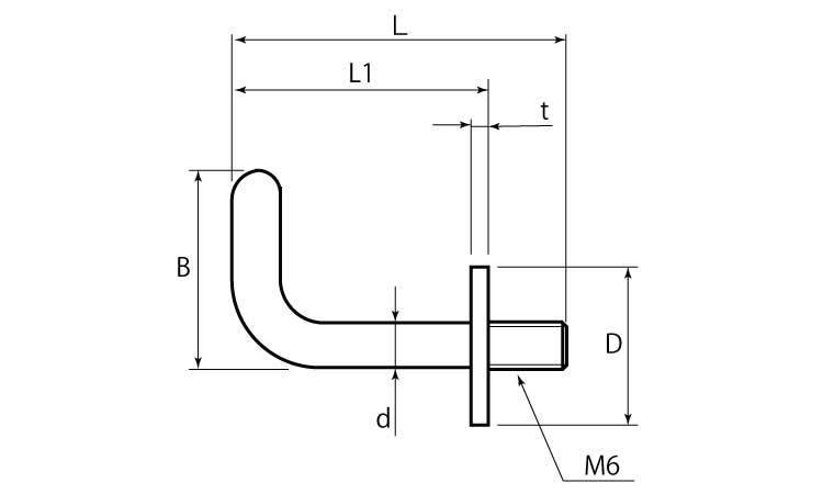 Ｌフック（浅野金属製図面