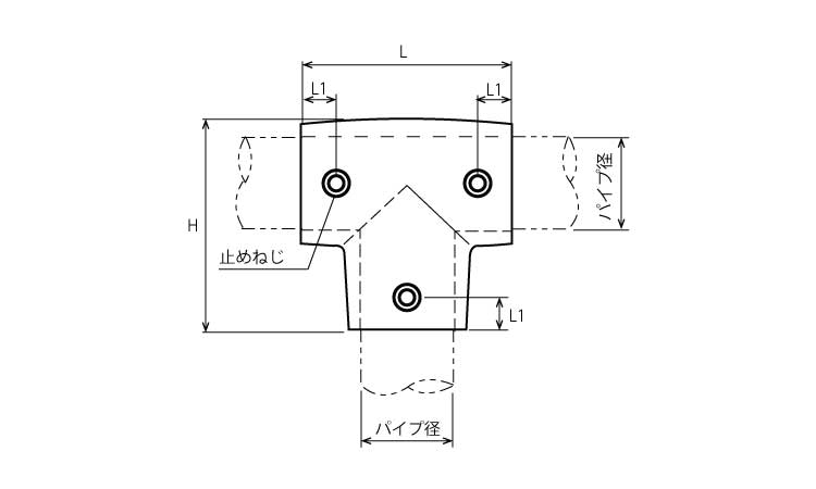 パルピット金具　ストレートティ図面