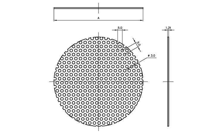 ホッパー用目皿パンチング図面